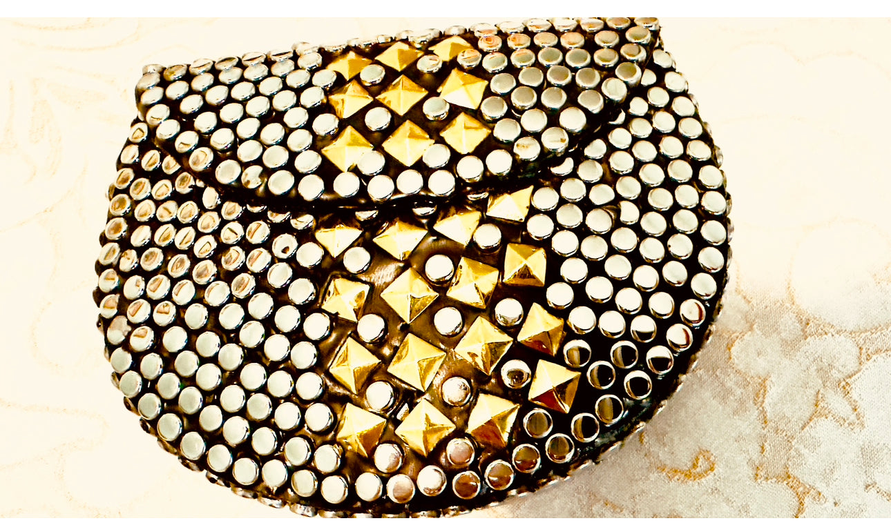 Silver and Gold Studded Clutch Purse**