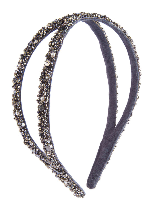 Dual Elegance - Handmade Embellished Double Headband