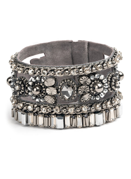 Vintage Glamour - Handmade Metallic Embellished Bracelet