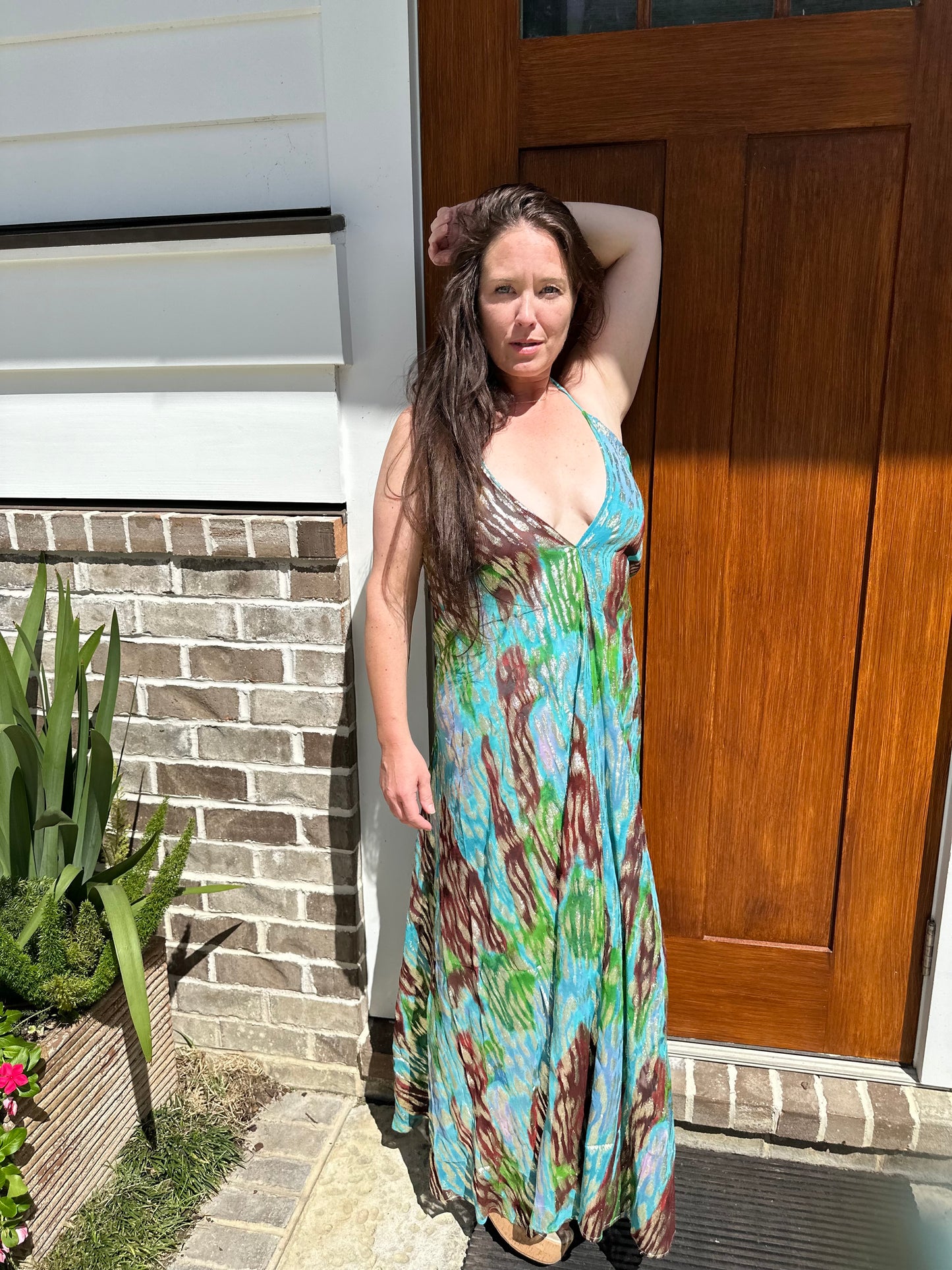 Tropical Breeze Halter Maxi Dress