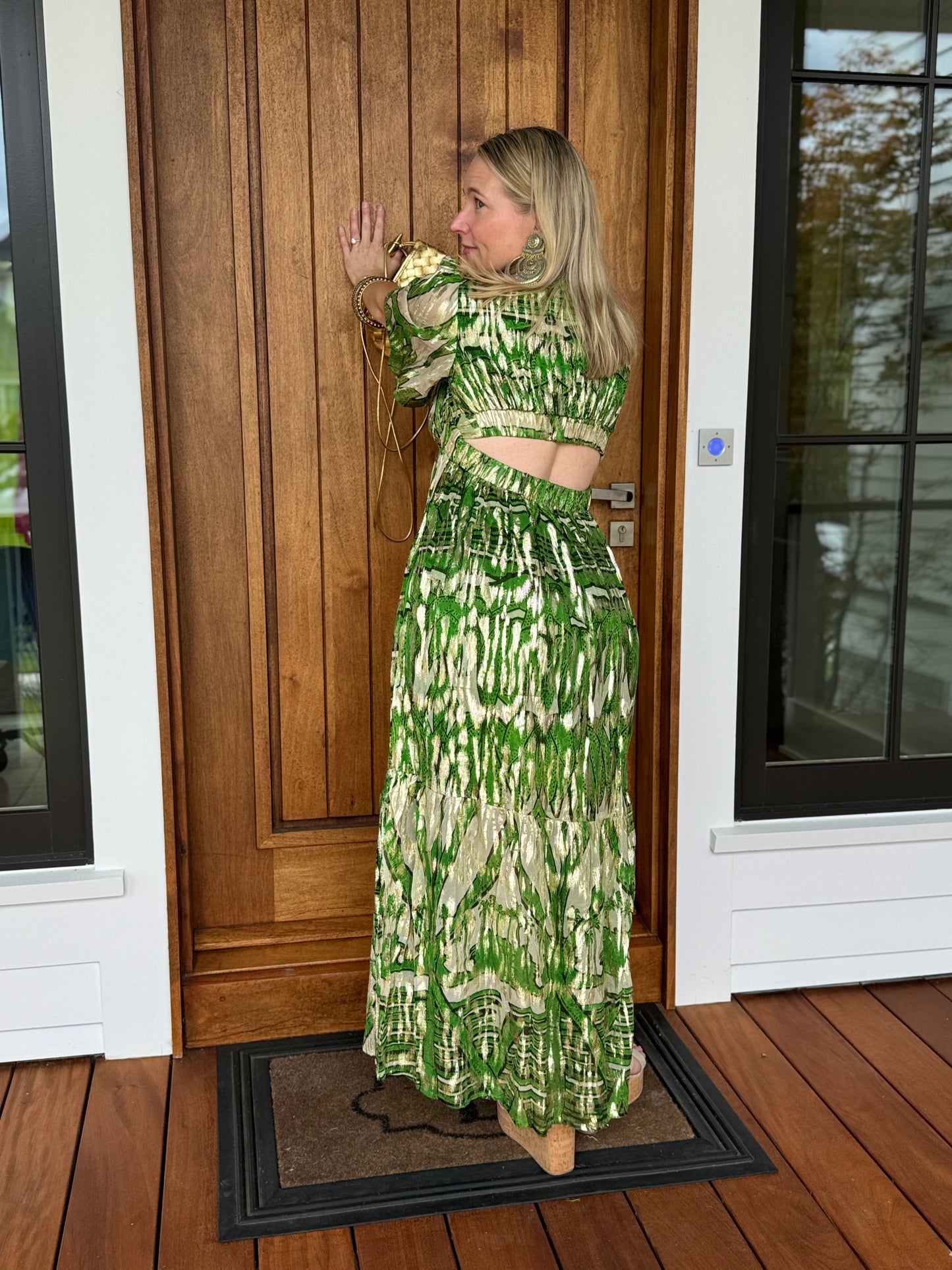 Lush Green Cutout Maxi Dress