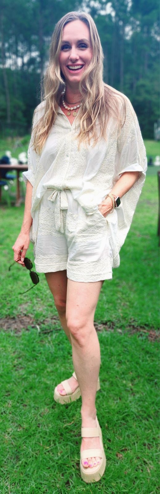 Coastal Linen Off White Tunic with matching shorts.