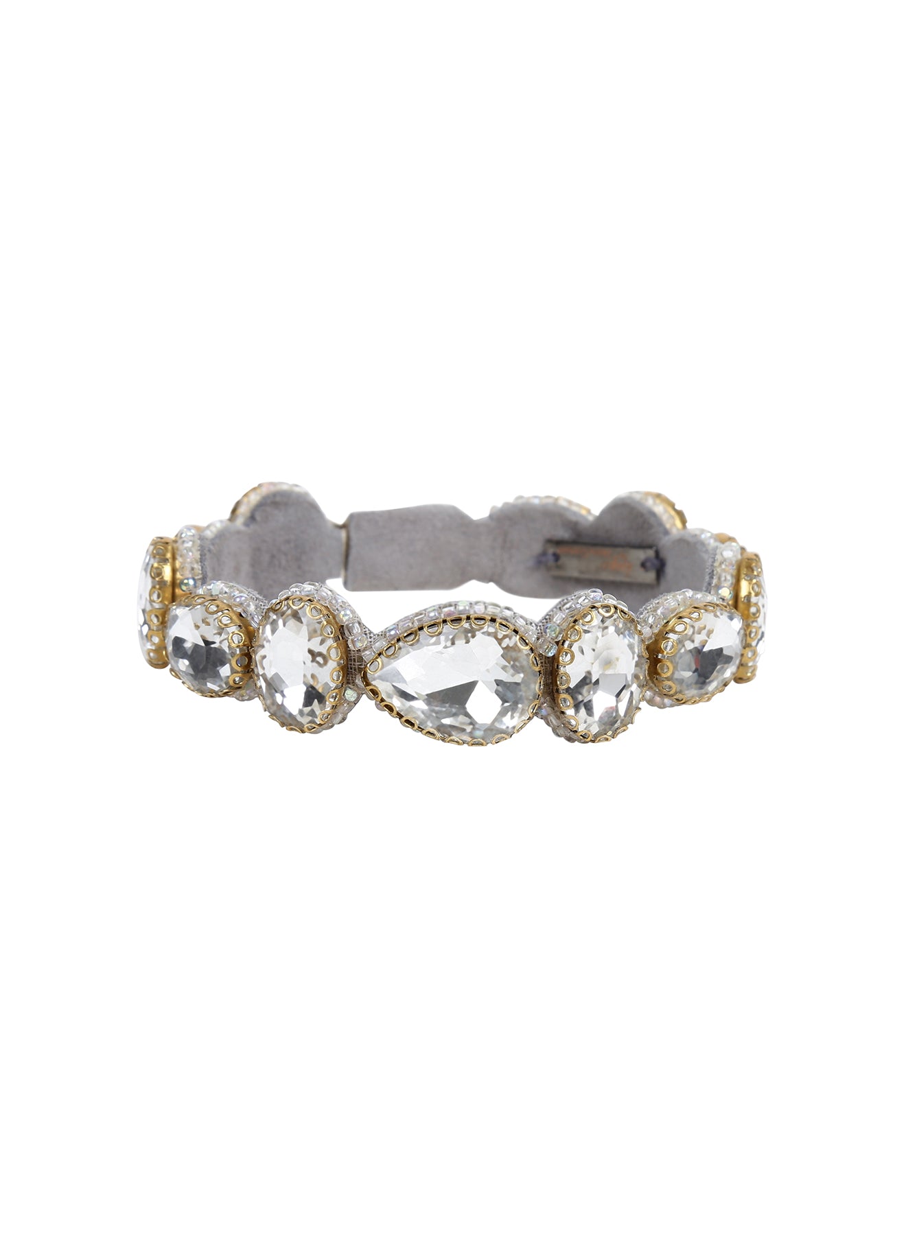 Crystal Elegance - Handmade Crystal and Gold Bracelet