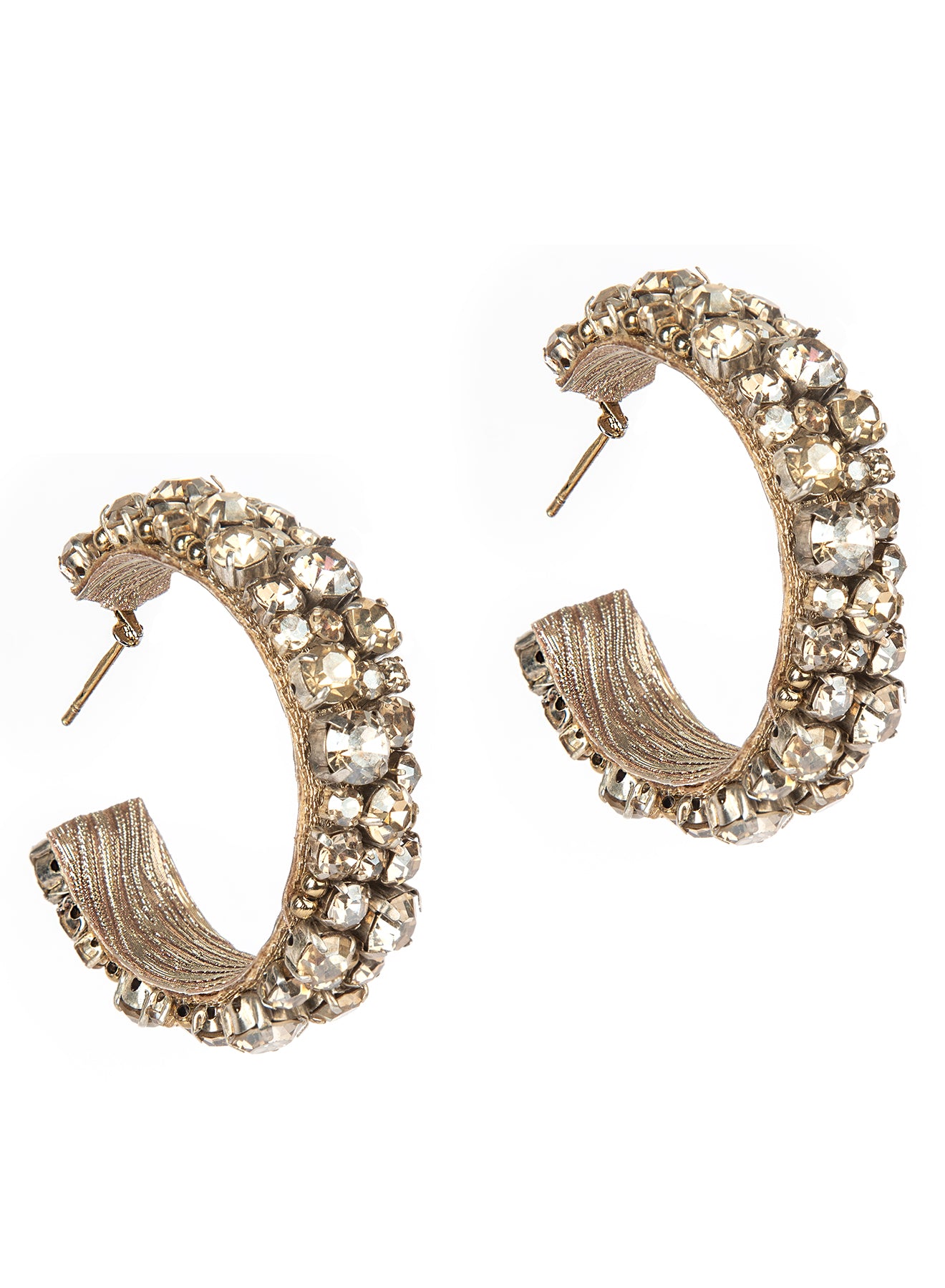 Radiant Glamour - Handmade Crystal Hoop Earrings