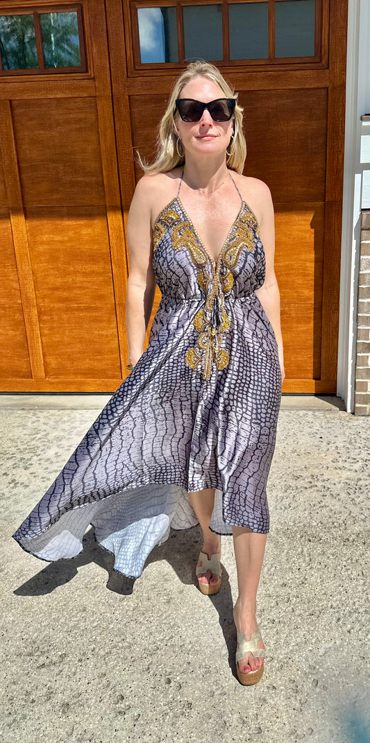 Snake Print Maxi Dress