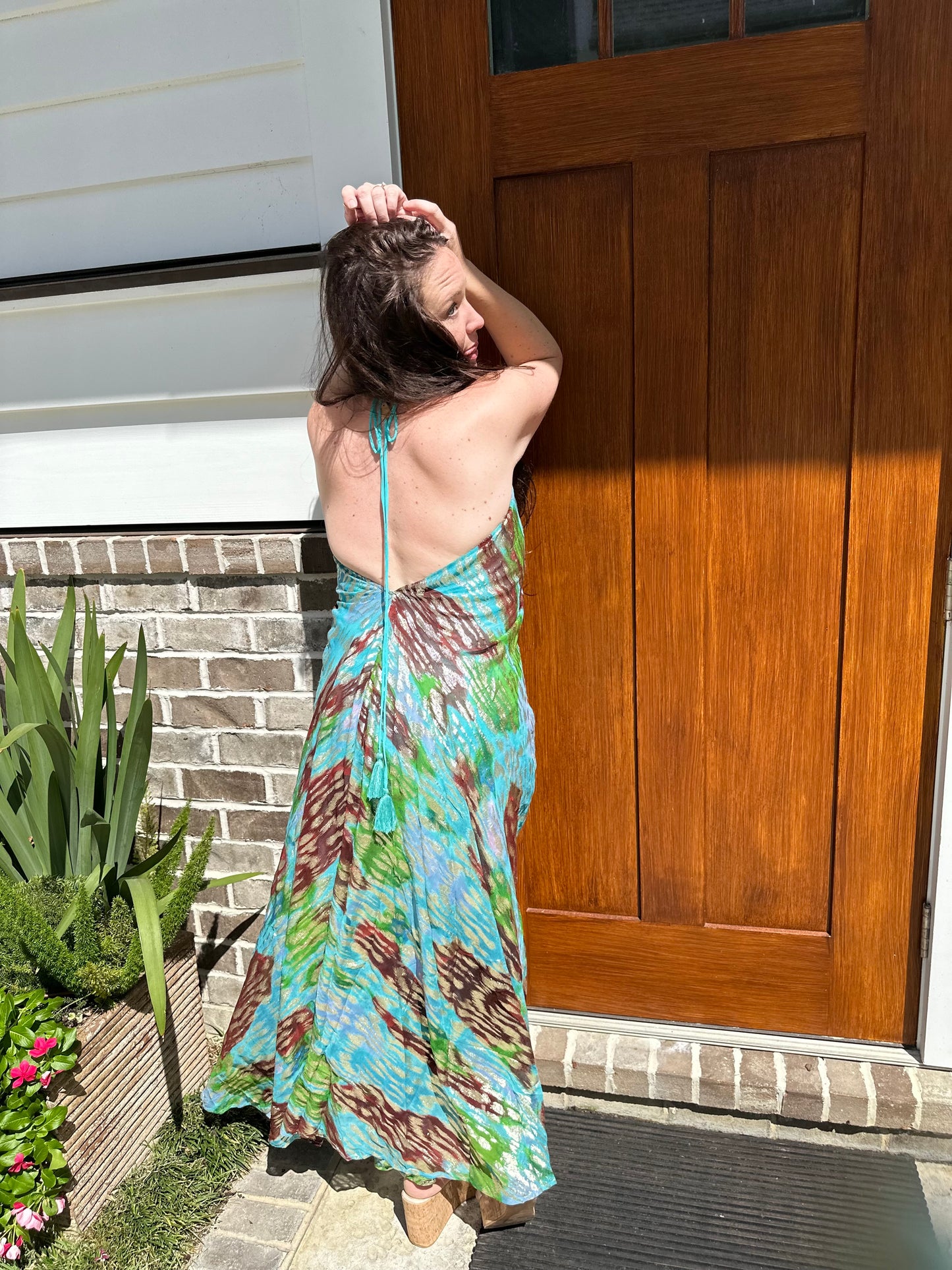 Tropical Breeze Halter Maxi Dress